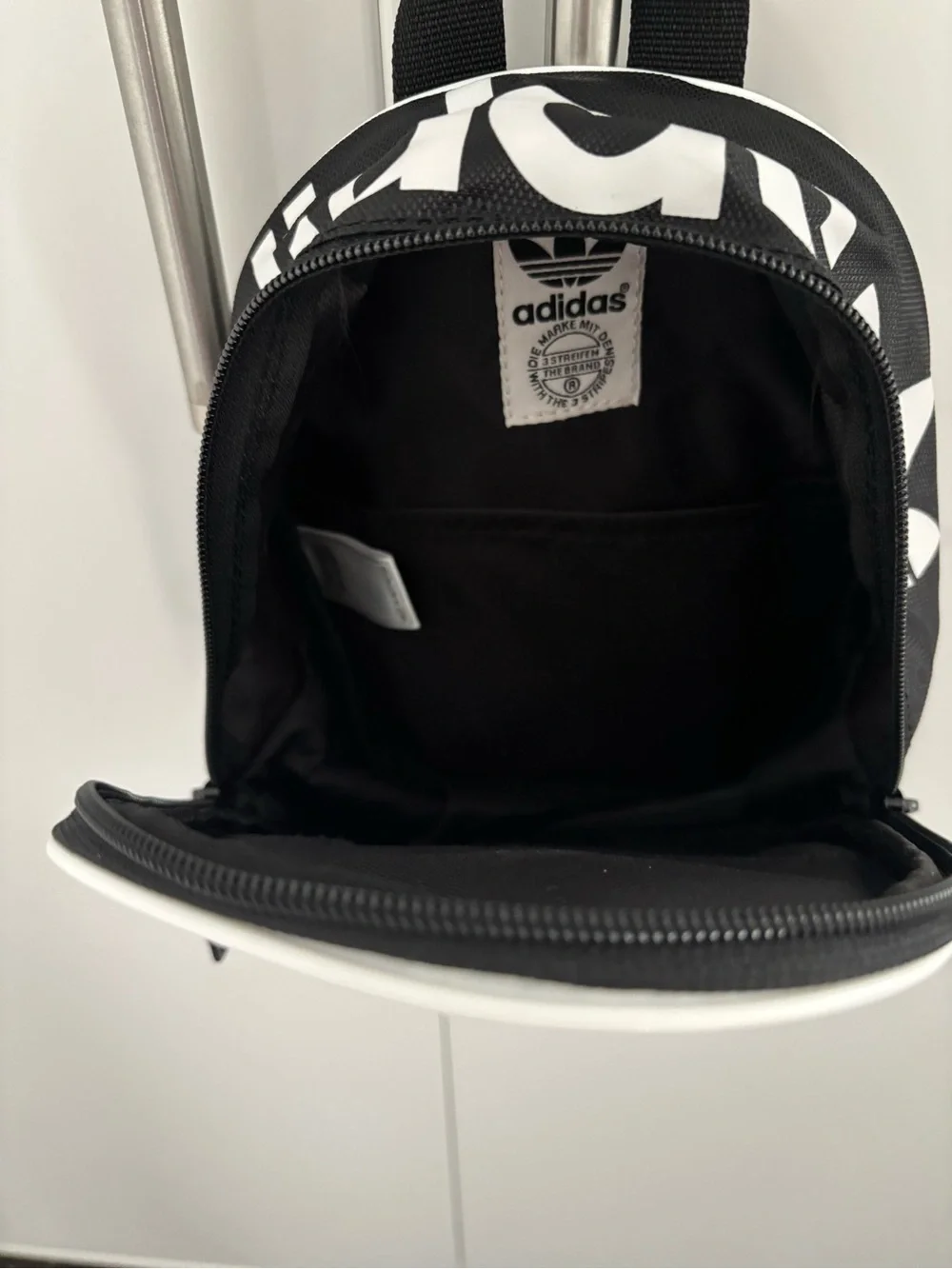 adidas Black and White Trefoil Mini Backpack